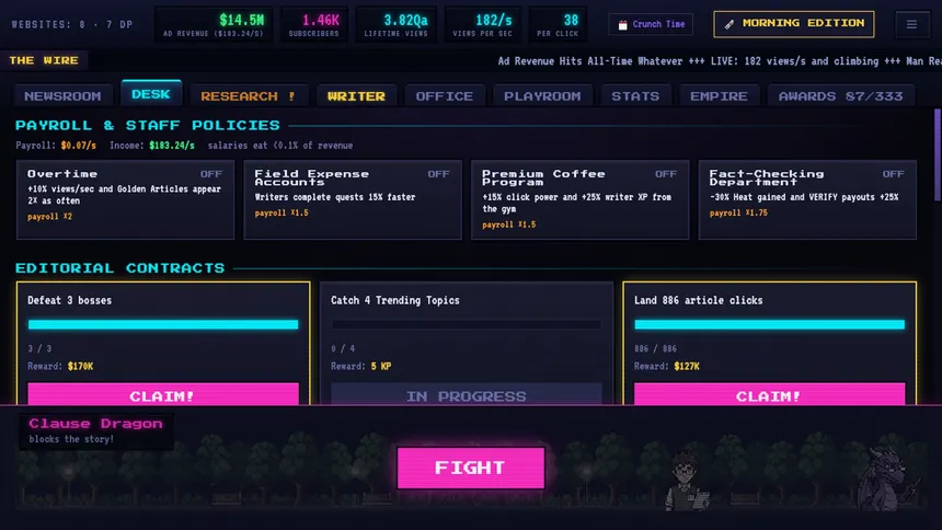 Скриншот 4 к игре Clickbait Tycoon