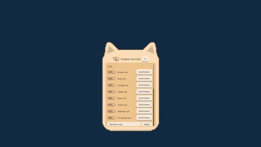 Скриншот 3 к игре Taskbar Cat Club