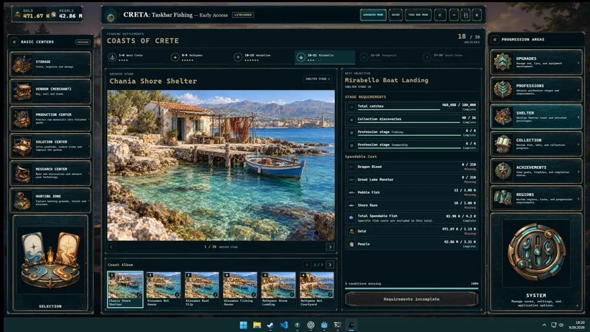 Скриншот 3 к игре CRETA: Taskbar Fishing