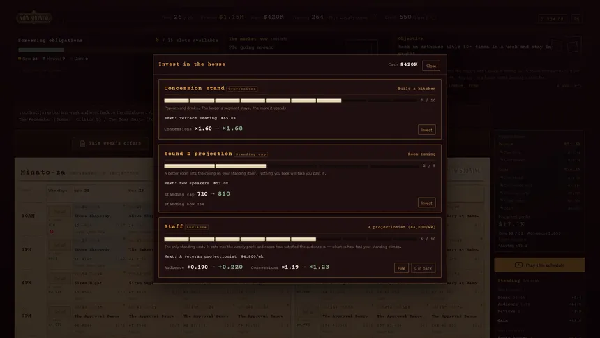 Скриншот 5 к игре NOW SHOWING: A Cinema Programming Game