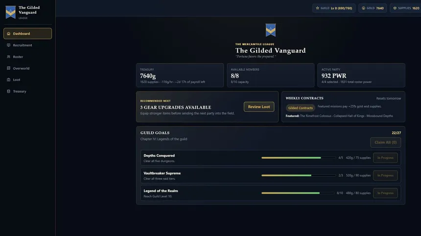 Скриншот 1 к игре Guild Management Simulator