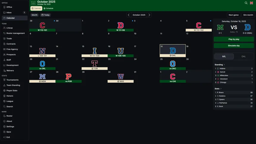 Скриншот 4 к игре Basketball Legacy Manager 27