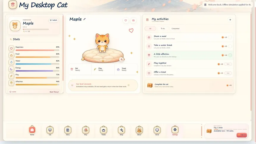 Скриншот 2 к игре My Desktop Cat