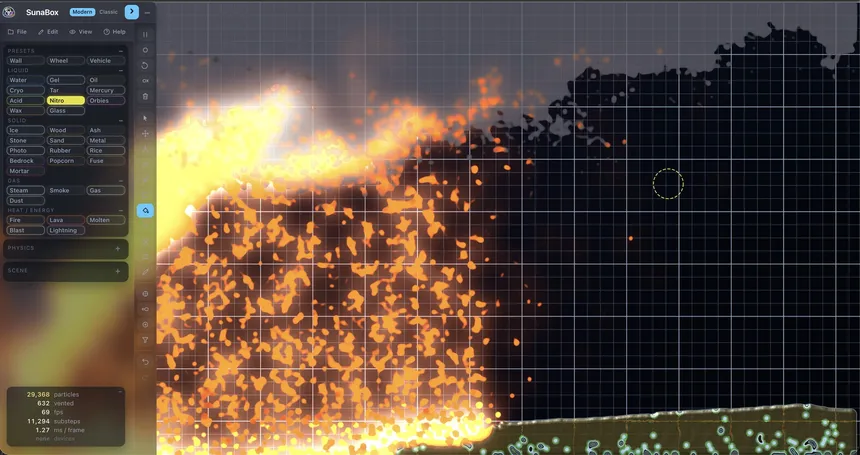 Скриншот 3 к игре SunaBox - The Particle Sandbox That Remembers