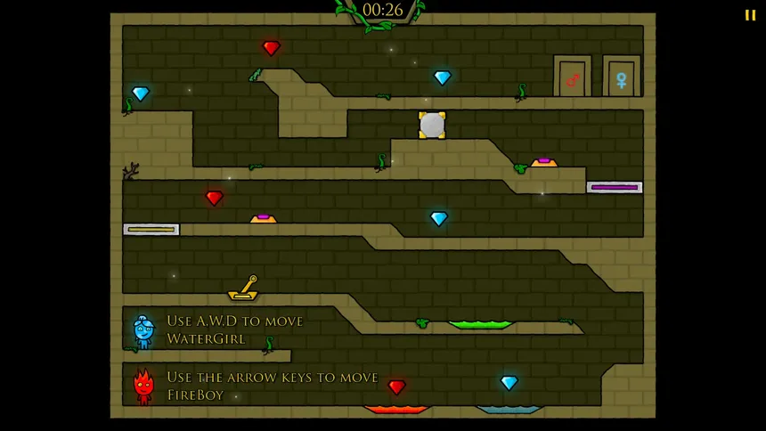 Скриншот 1 к игре Fireboy & Watergirl 1: The Forest Temple