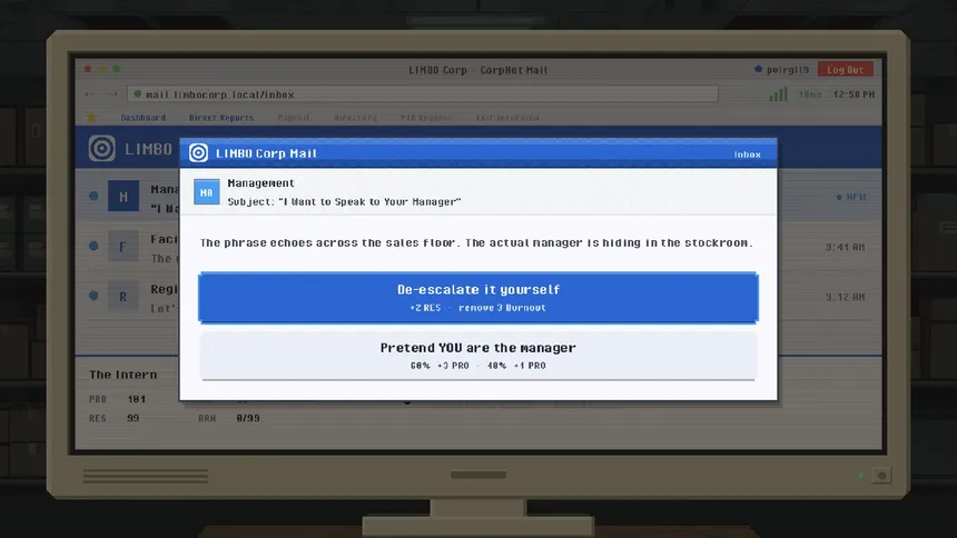 Скриншот 2 к игре Open Headcount: A Corporate-Hell Roguelike
