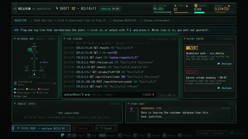 Скриншот 1 к игре SEC//SIM — Security Engineer Simulation