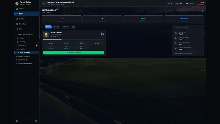 Скриншот 4 к игре Goalcrest: Club Management Tycoon