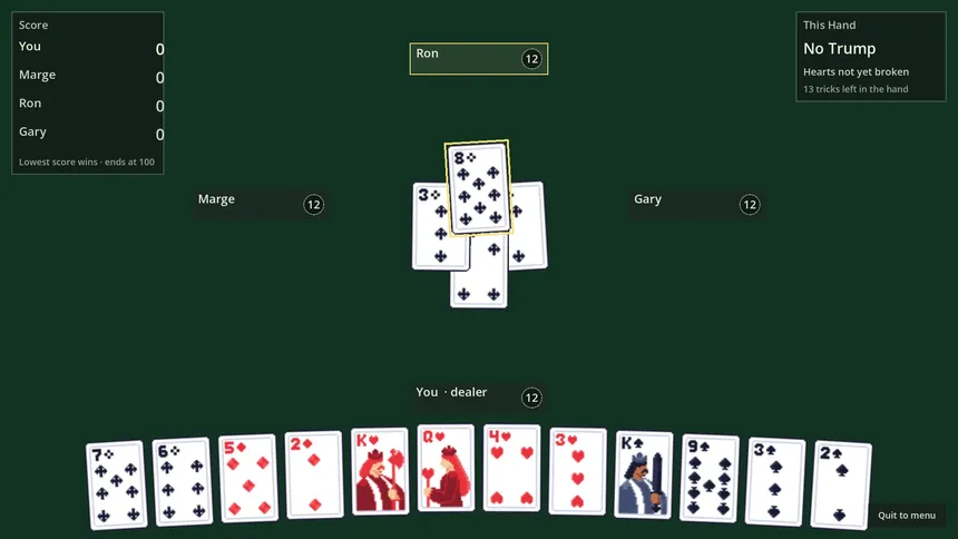 Скриншот 4 к игре Full Deck: Euchre, Spades, Hearts, and More