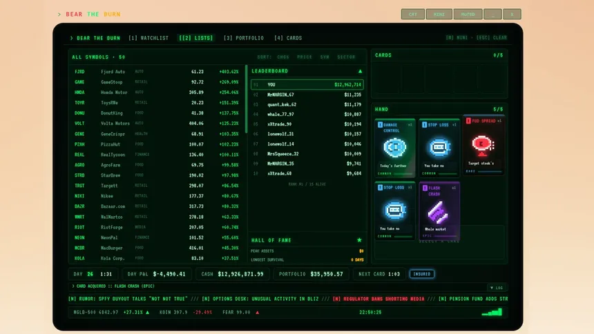 Скриншот 5 к игре BEAR THE BURN: A Stock Market Deckbuilder