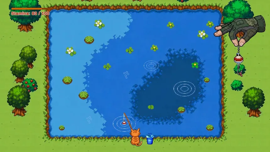 Скриншот 1 к игре Fishing Cat - An Incremental Fishing Game