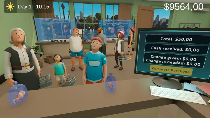 Скриншот 1 к игре Tankful: Aquarium Shop Simulator