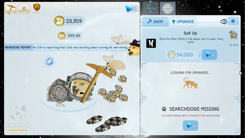 Скриншот 1 к игре Dogeminer 2: Back 2 The Moon