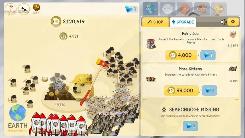Скриншот 2 к игре Dogeminer 2: Back 2 The Moon