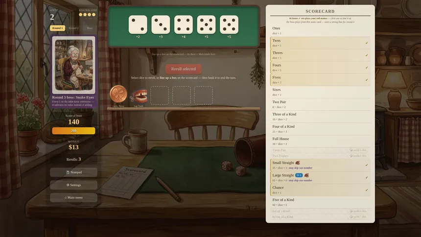Скриншот 5 к игре Tumble: A Cozy Dice Roguelite