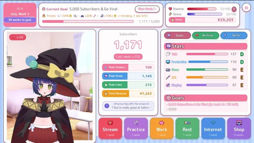 Скриншот 5 к игре 過去でバズってVTuber -2018からならバズれるんじゃ！？