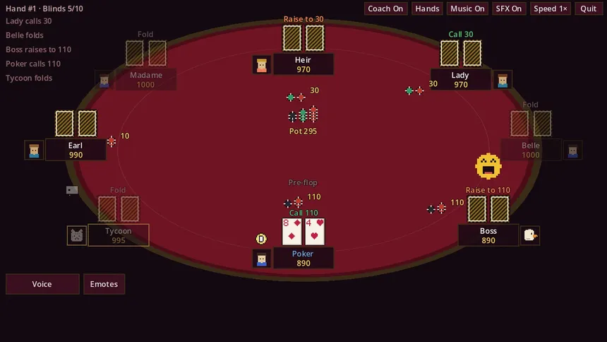 Скриншот 3 к игре Pixel Hold'em: Poker Coach