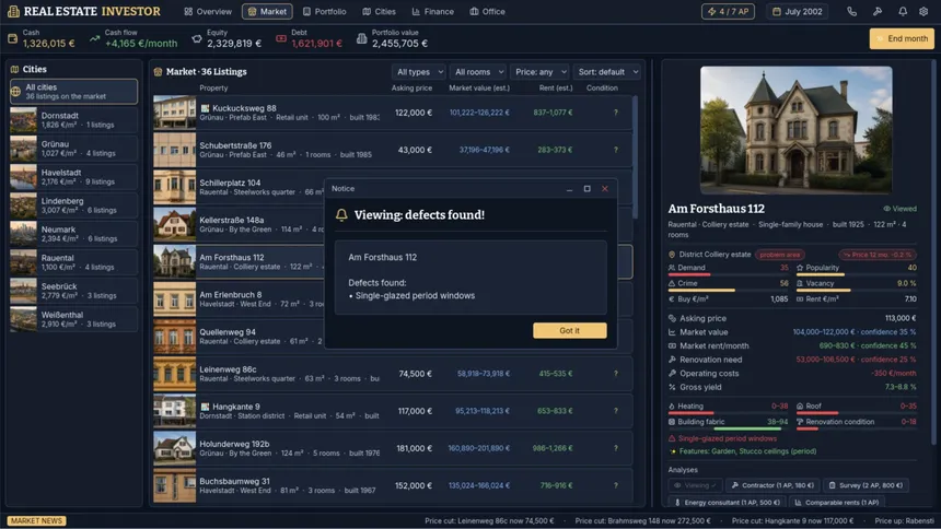 Скриншот 1 к игре Real Estate Investor