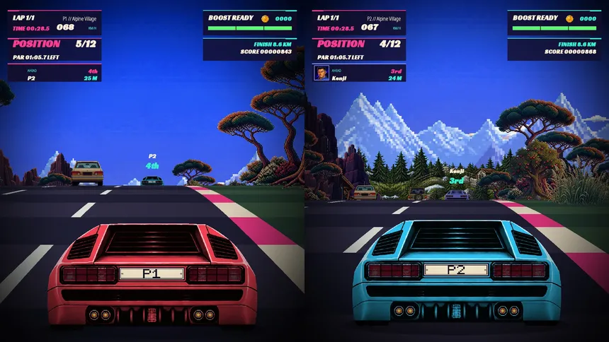 Скриншот 4 к игре Ridiculous Racing: Retro Arcade Racer