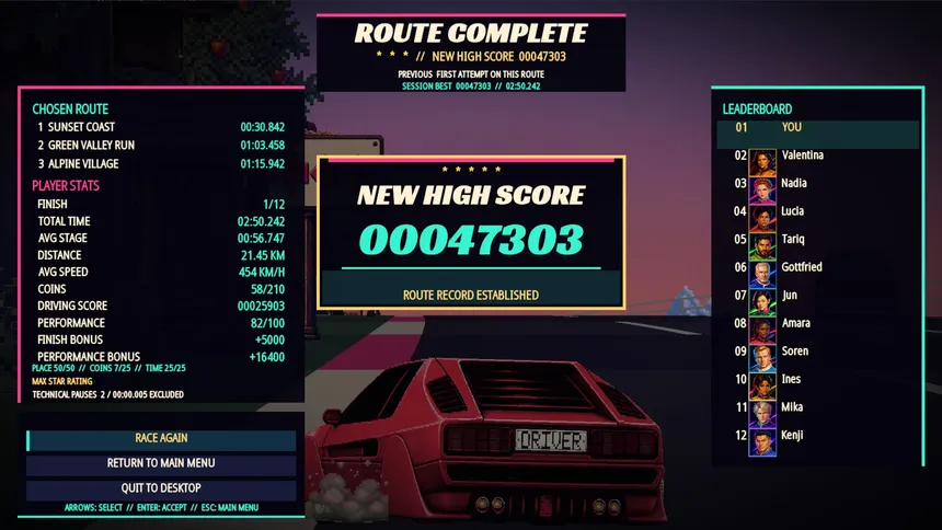 Скриншот 6 к игре Ridiculous Racing: Retro Arcade Racer