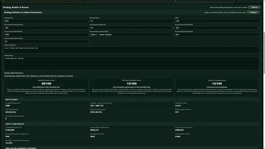 Скриншот 3 к игре Roulette Strategy Research Lab