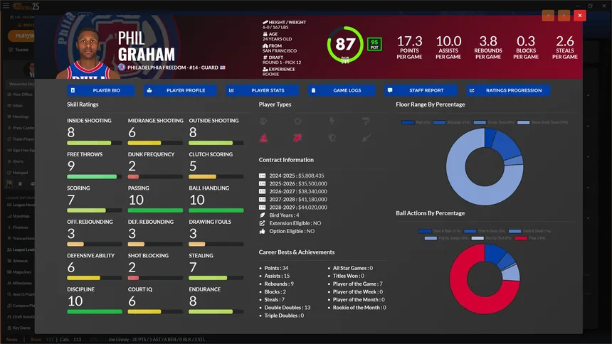 Скриншот 2 к игре Draft Day Sports: Pro Basketball 2025