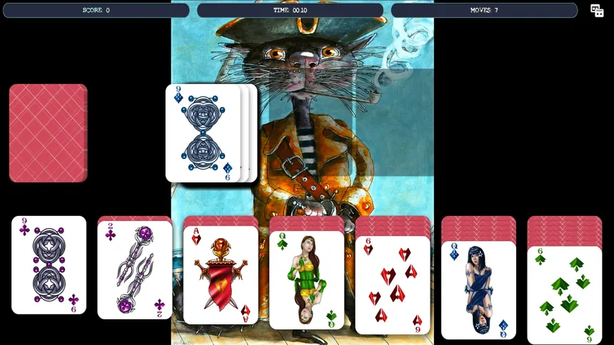 Скриншот 1 к игре Solitaire - Cat Pirate Portrait