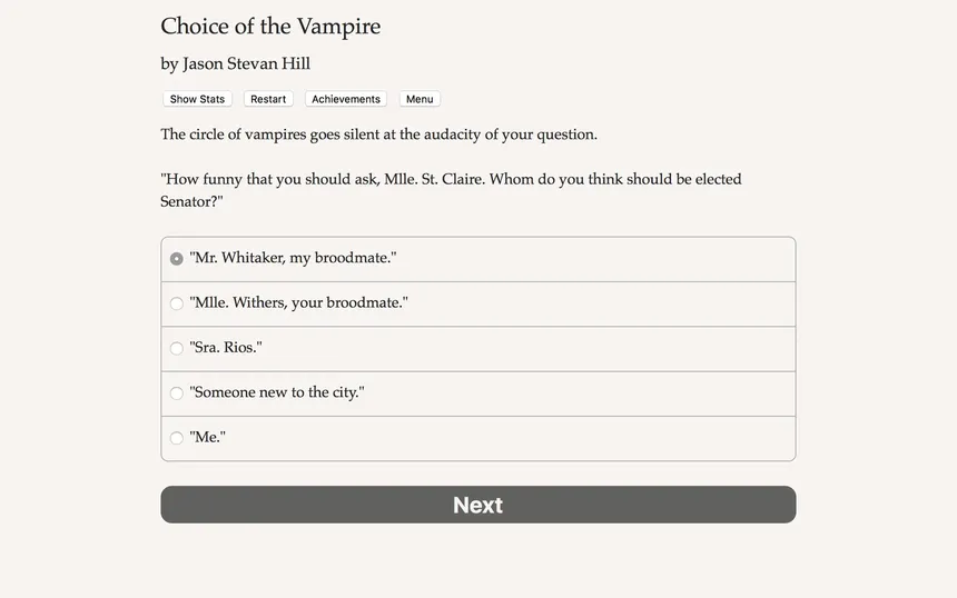 Скриншот 4 к игре Choice of the Vampire