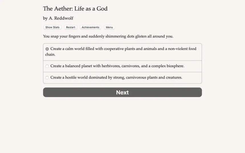 Скриншот 1 к игре The Aether: Life as a God