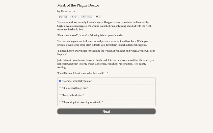 Скриншот 2 к игре Mask of the Plague Doctor