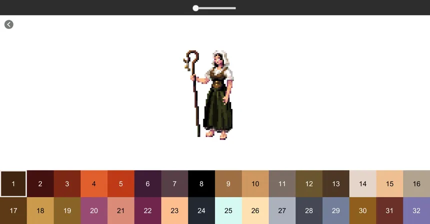Скриншот 1 к игре Coloring Pixel - Fantasy Characters