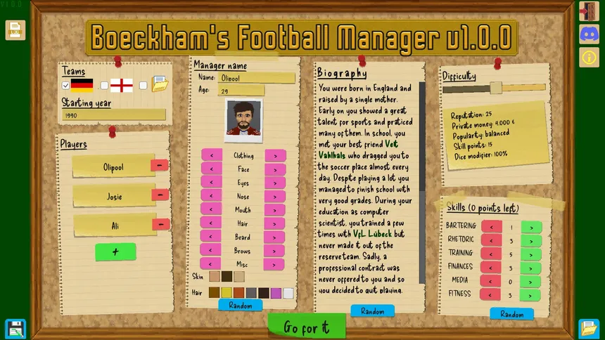 Скриншот 1 к игре Boeckham's Football Manager