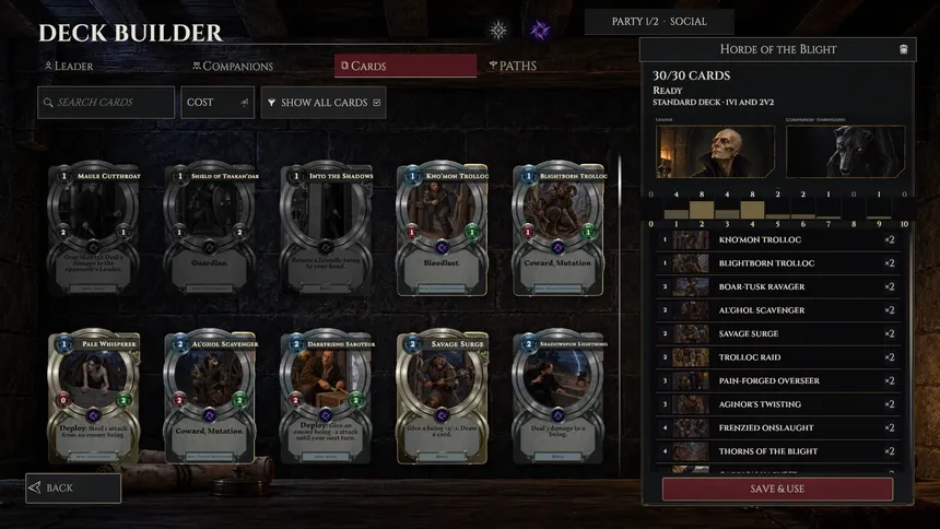 Скриншот 2 к игре Heroes and Forsaken: The Wheel of Time Digital Card Game