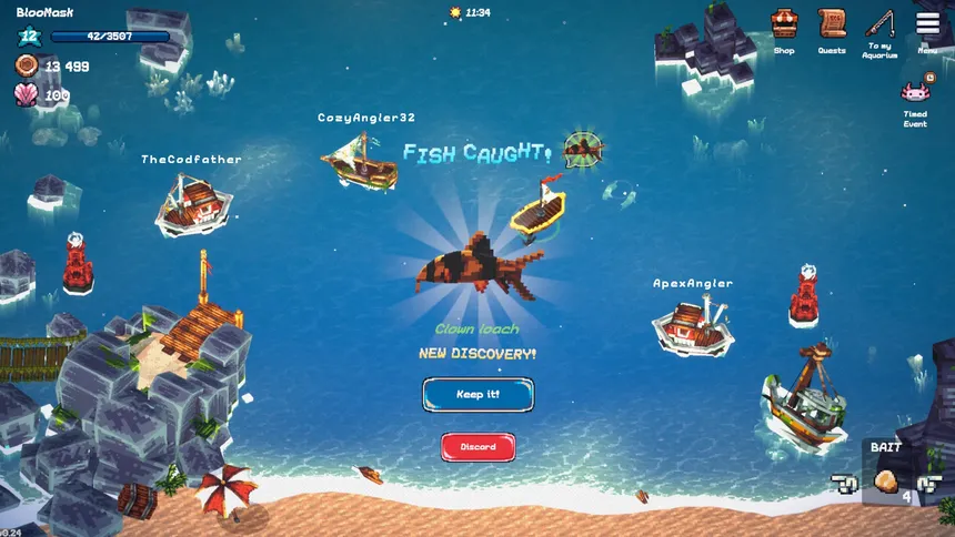 Скриншот 4 к игре Tiny Aquarium: Social Fishkeeping