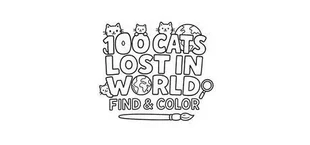 100 Cats Lost In World Find & Color