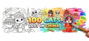 100 Cats Lost in China Find & Color