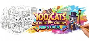 100 Cats Lost in the 19th Century Find & Color