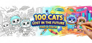 Игра 100 Cats Lost in the Future Find & Color 100 Cats Lost in the Future Find & Color