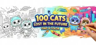 100 Cats Lost in Japan 2 Find & Color
