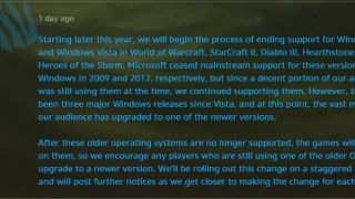 Blizzard прекратила поддержку Windows XP и Vista в своих играх