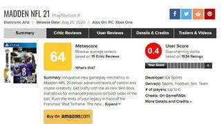 0,4 балла на Metacritic — Madden NFL 21 стала самой низкооцененной игрой в серии