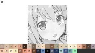 Anime Manga Style Girl - Color By Number Pixel Art Coloring