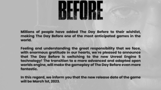 The Day Before перенесут на Unreal Engine 5, а релиз состоится лишь в 2023 году