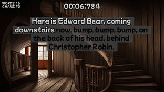 Winnie-the-Pooh's book writing speedrunner