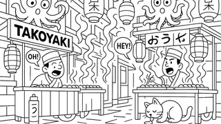 100 Cats Lost In Japan Find & Color
