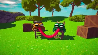 Sticked Together! - Co-op Frog Parkour