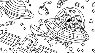 100 Cats Lost in the Future Find & Color