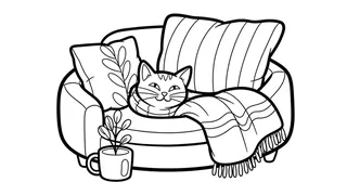 100 Cats Lost in the Stone Age Find & Color