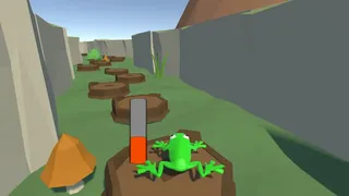 A frog in a small pond