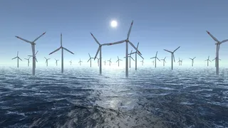 Wind Turbines Ocean Meditation